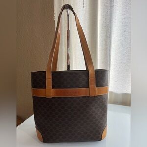 CELINE VINTAGE SMALL MACADAM BUCKET TOTE